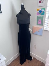 Vintage Betsy & Adam by Jaslene Black Velvet Maxi Dress – NWT picture