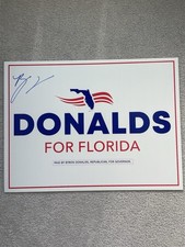 NEW Governor Of Florida Byron Donalds Autographed Yard Sign USA Proof  picture