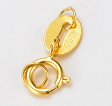 Real AU750 18K Solid Gold 2 Ring Clasp For Bracelet Necklace Jewelry DIY Finding picture