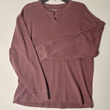 Abercrombie & Fitch Soft A&F Collection Men's Thermal Knit Henley Relaxed L picture