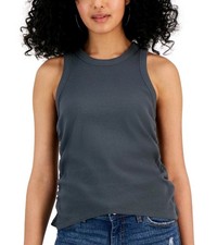 Rebellious One Juniors' Cotton Blend Side Ruched Tank Top Turbulence XL picture