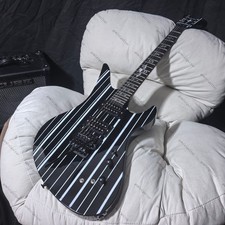 Syn Gates electric guitar black white strips tremolo bridge  picture