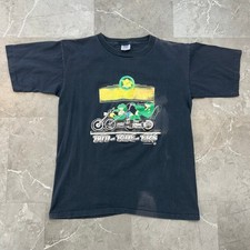 90s Vintage Budweiser Frogs Sturgis Graphic Tee Mens Large Faded Biker Shirt picture