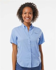 NEW Columbia Tamiami II Women's Size SMALL Short Sleeve Shirt whitecap blue PFG picture