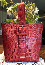 BRAHMIN FAITH LAVA (RED) Melbourne Leather Crossbody/Wristlet PRISTINE CONDITION picture