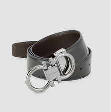 Salvatore Ferragamo Gancini Men's Reversible Leather Belt 42