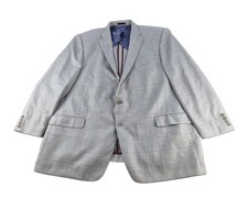 Westport Black Sport Coat Men Sz 56L Gray Plaid Lanificio Italian Silk/Wool picture