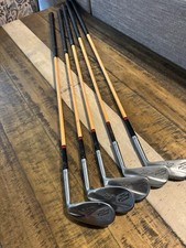Vintage Faux Hickory Dunlop Henry Picard Gold Cup Iron Set 3, 4, 5, 8, 9 (1940) picture
