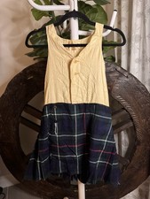 VTG 60s The Scotch House Tartan Plaid Sleeveless Pinafore Dress Academia XS picture