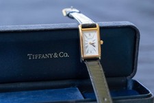 Vintage Tiffany & Co. Portfolio Women Gold Electroplated Leather Quartz Watch picture