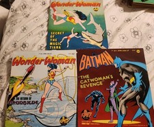 Vintage 1975 Batman Catwoman’s Revenge 33 1/3 RPM Record  & 2 Wonder Woman  picture