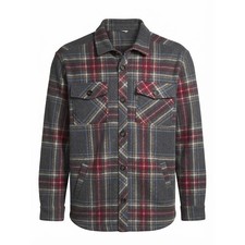 NEW Maurices Gray Plaid Fleece Button Up Shacket Shirt Jacket Medium picture