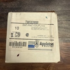 Appleton EMT-FMC Coupling TWCC3850 1/2” EMT to 3/8” FMC New Box Of 10 picture