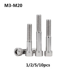 1-10pcs M3-M20 Socket Head Cap Screws Allen Drive 304 Stainless Bolt half tooth picture