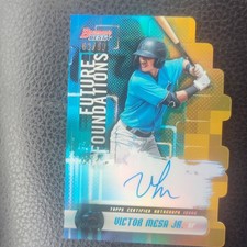 2019 Bowman's Best GOLD REFRACTOR PROSPECT ROOKIE AUTO Victor Mesa Jr 03/50 picture