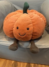 Jellycat AMUSEABLE PUMPKIN Rare & Retired Halloween Amuseables Pumpkin Feet -NEW picture