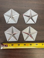 4 DODGE PLYMOUTH CHRYSLER MOPAR SILVER PENTASTAR EMBLEMS NOS 424 picture
