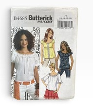 Butterick B4685 Misses' Top Blouse Sizes 16-22 Fast Easy Pullover Peasant picture