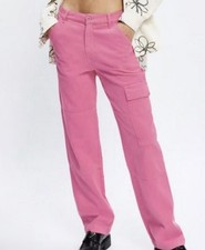 Reformation Bailey Women’s High Rise Utility Pants Sz 27 In Pink Candy picture