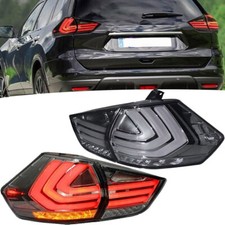VLAND Pair Smoked LED Tail lights for Nissan Rogue 2014-2019 Rear Lamps Assembly picture