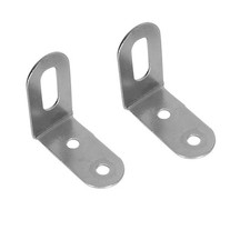 2 (TWO) VINTAGE UNIVERSAL STEEL FENDER CHROME ANGLE BRACKET 90D/25MM picture