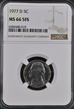 1977 D Jefferson 5¢ MS 66 5FS **VERY RARE COIN** picture