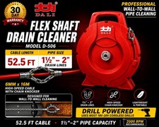 Drain Snake Flex Shaft Drain Cleaner Machine 50' Drill Powered DALI D-506 picture