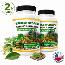 2 Pack Peruvian Organic Chanca Piedra Stone Breaker 1800mg 360 Capsules picture