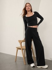 Athleta S Small Venice High Rise Wide Leg Pant NWOT Black #982868 picture