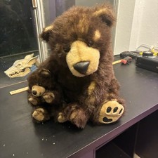 Vintage Fine Toy Co Grizzly Bear and Cub Plush Stuffed Animal Realistic Large picture