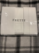 FRETTE MONZA KING 4 PIECE SHEET SET SATEEN WHITE NEW WITH TAGS $800 picture