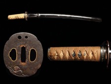Japanese Wakizashi Koshirae Set – Saya, Tsuka, Tsuba & Wooden Blade picture