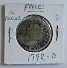 1792 France 12 Deniers FRANÇOIS type picture