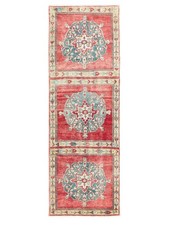 ON HOLD  Red Turquoise 3x8 Handmade Turkish – Medallion Folk Art Character picture