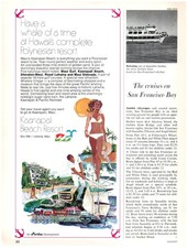 1971 PRINT AD, Kaanapali Beach Resort Maui Whalers Village Royal Lahaina 70's picture