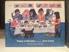 Eric Carle Signed “Today Is Monday” Promo Poster 1993 Philomel Books Ephemera picture