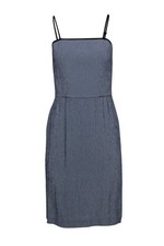 Staud - Navy & White Striped Fitted Cotton Dress Sz S picture