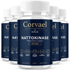 (5 Pack) Corvael Nattokinase Fibrinolytic Complex Supplement Circulation (300ct) picture