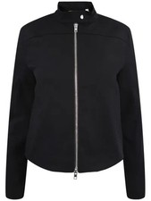 New, Vince Shrunken Stretch Cotton Motocross Jacket in black Sz 12 #SJ2704 picture