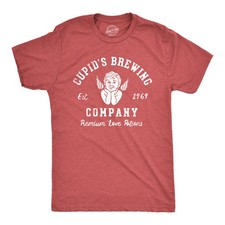 Mens Cupids Brewing Company T Shirt Funny Valentines Day Love Potions Tee for picture