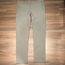 Mister Men’s Gray Solid Flat Front Dress Pants Regular Fit Waist 34 Tapered picture