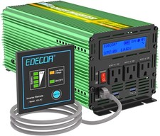 EDECOA Power Inverter 2500W 5000W Pure Sine Wave 12V DC to AC 120V LCD picture