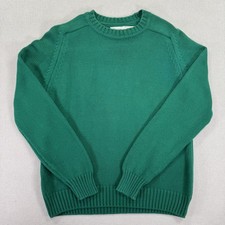 Vintage 80s Saddlebred Sweater Mens M Green Crewneck Knit Pullover Made USA picture