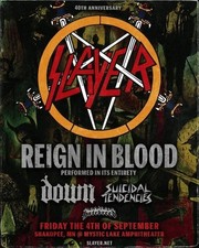 SLAYER Reign In Blood 40th Anniversary 2026 Sep 04 Shakopee, MN Poster picture