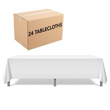 Bulk Case of 24 Dining Tablecloths, Polyester, Reusable, Size & Color Options picture