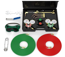 Juego de soplete oxígeno-acetileno para corte y soldadura con reguladores, manóm picture