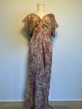 NWT Isabel Marant Lyndsay Burnout Velvet Silk Blend Dress FR42 US10 Red Ecru picture