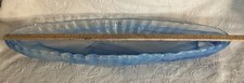 VTG Murano Glass Large Long Vase Decorative Blue Art Glass Long Oval Bowl Italy picture