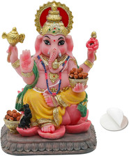 Indian God Lord Ganesha Statue - 4.1”H Multicolor Hindu Idol Ganesh picture