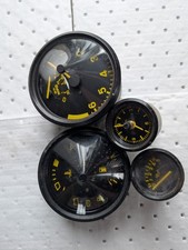 Porsche 944 Early Yellow Gauge VDO Tachometer Oil Pressure Clock Cluster Lot picture